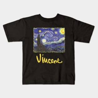 Starry Night by Vincent van Gogh Kids T-Shirt